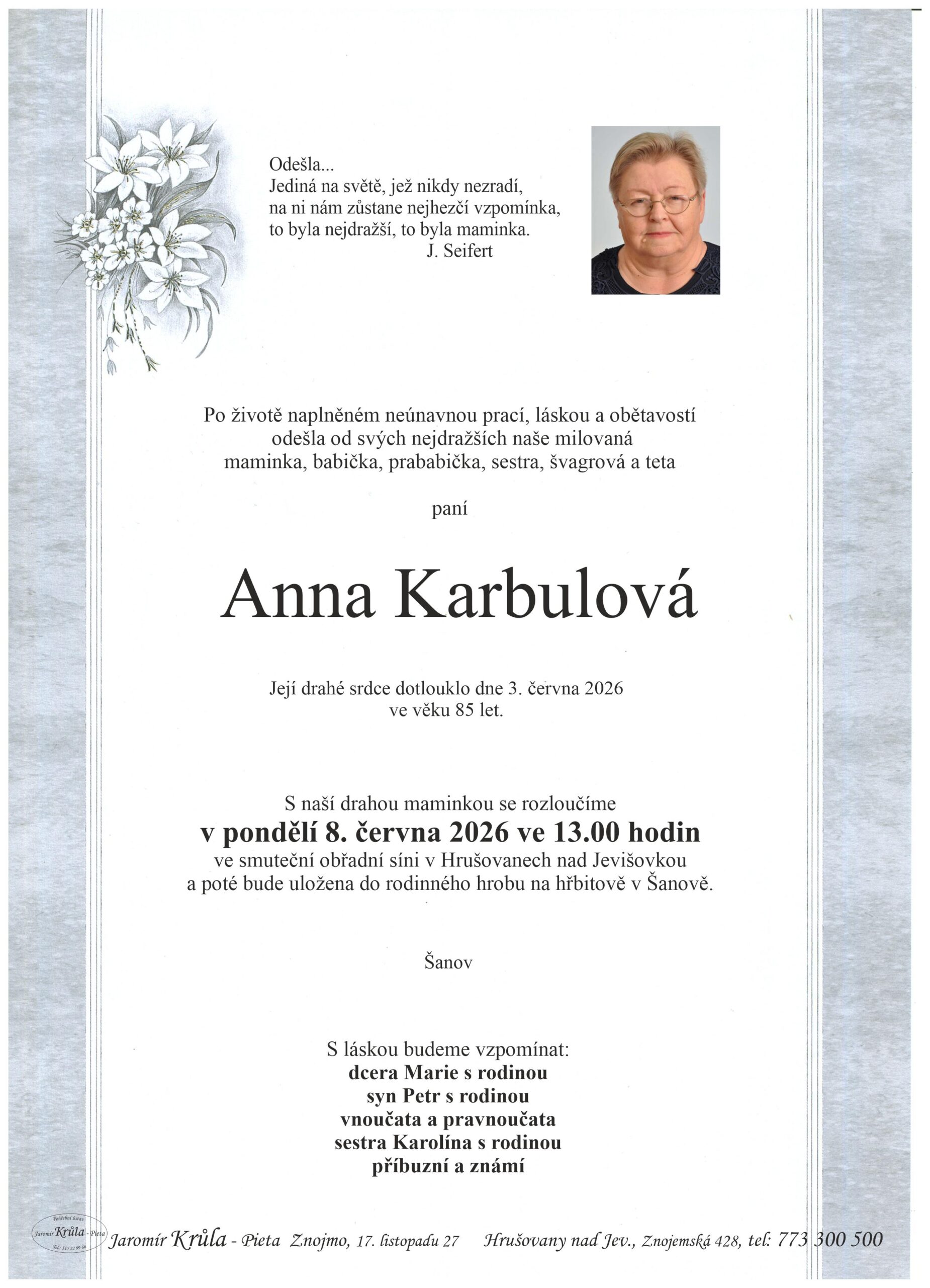 Parte — Anna Karbulová